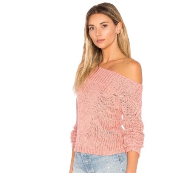 Lovers + Friends Sweaters - Lovers + Friends Off the Shoulder Sweater Pink